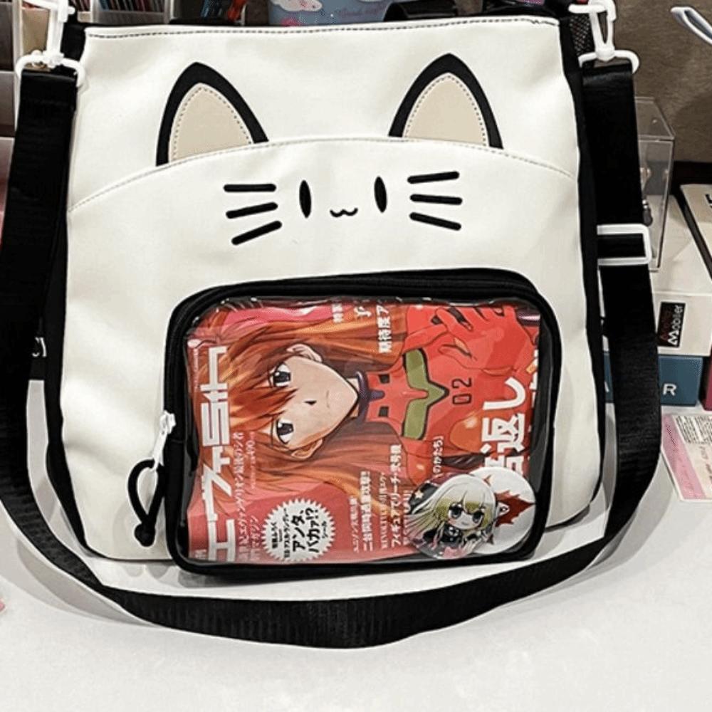 Idol Merchandise Storage Transparent Pocket Zipper Bag Fashion Backpacks Kawaii Cat Itabag  Outdoor