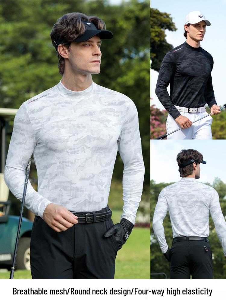 Men's PGM2026 Long Sleeve High Stretch Breathable Mesh Golf Base Layer Top