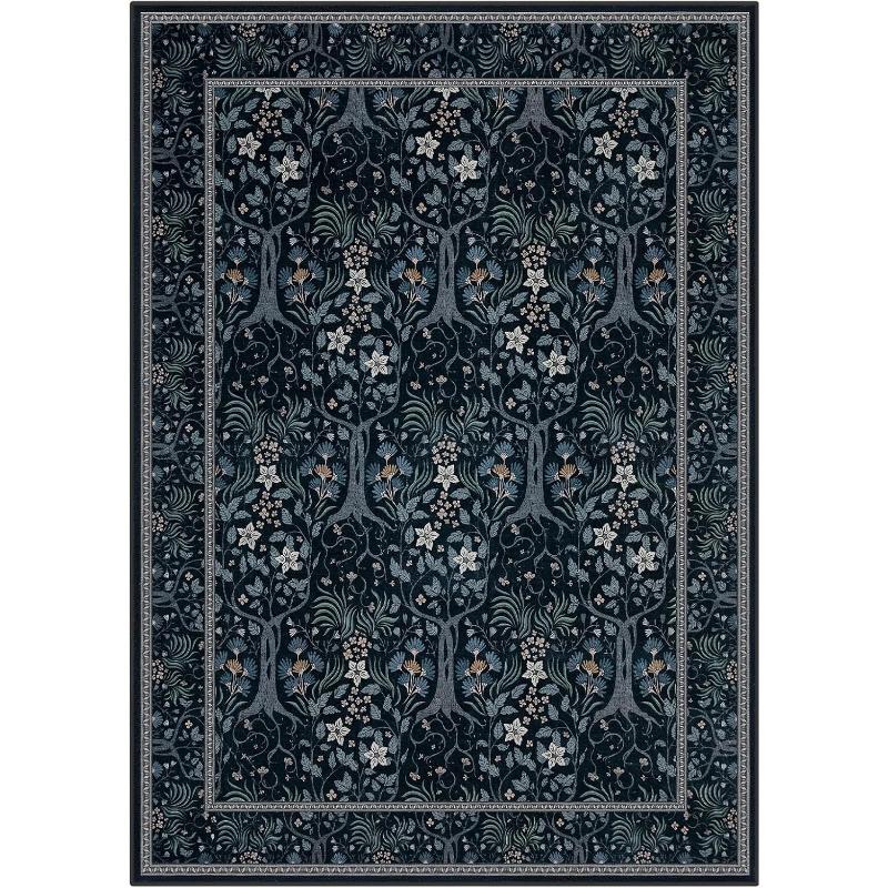 

Retro Floral Living Room Carpet Non-slip Machine Washable Floor Mat Modern Light Luxury Sofa Coffee Table Rug Home Decoration 50X80cm