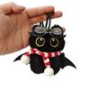Cute Big Eyes Black Cat Plush Keychain Stuffed Little Devil Cartoon Wings Kitten Doll Pendant Soft Mini Car Keyring Bag Ornament
