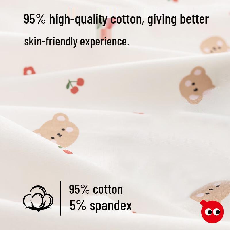 Hongdou Girls' Pure Cotton Antibacterial Boxer Briefs