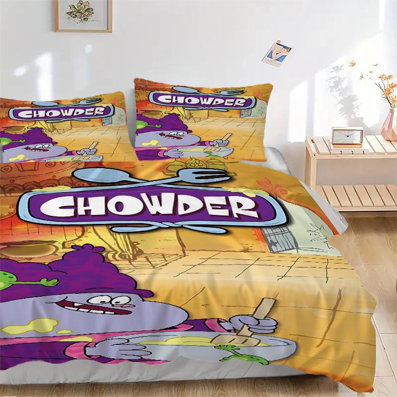 

3pcs Chowder Soup Bedding Set: Perfect for Bedroom or Guest Room. Soft and Comfortable with No Core Included yy251031078 135x200cm