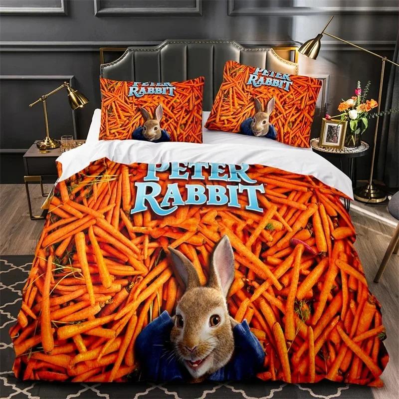 3D Print Peter the Rabbit  Bedding Set,Duvet Cover Comforter Bed Set Quilt Cover Pillowcase,King Queen Twin Size Boys Girls