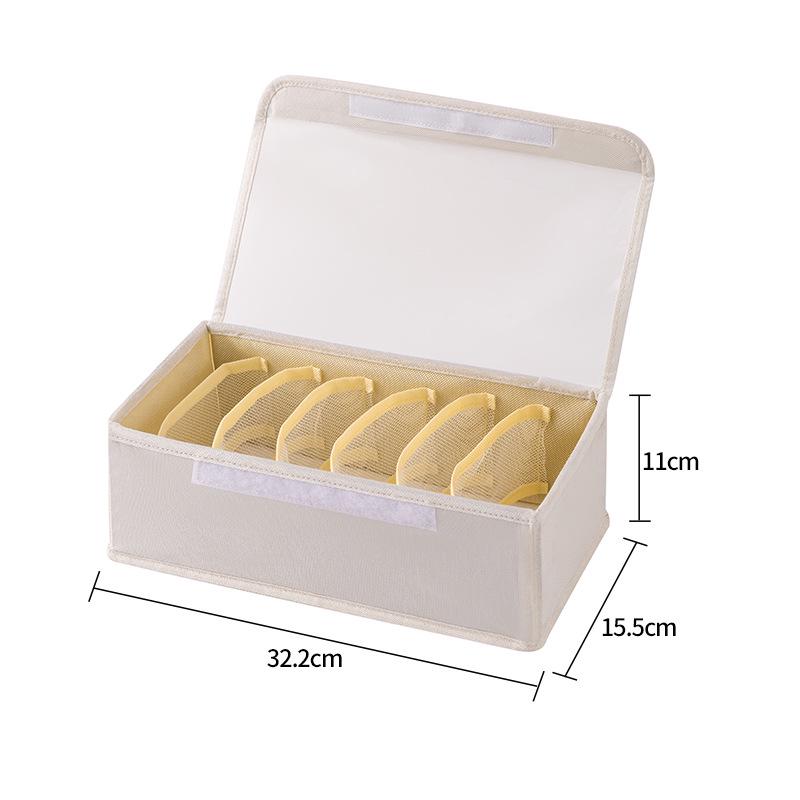 Stoff-Aufbewahrungsbox für Dessous mit Deckel - Faltbarer Organizer für BHs, Unterwäsche und Socken.