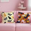 Cute Cat Cushion Cover Soft Short Plush Double-Sided Printing Home Decor Machine Washable Pillow Case Gift