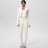 Women's Fitness Yoga Set: Shockproof Ribbed Tank, Zipper Jacket, High-Waisted Skin-Friendly Pants