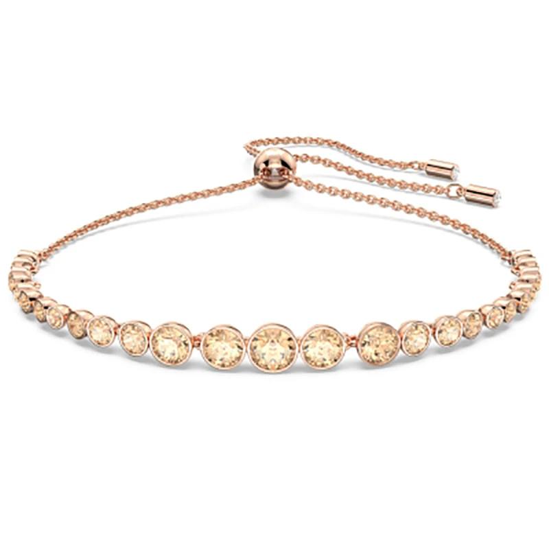 New Product S 925 Pure Silver Sea Blue Round Diamond Emily Women's Bracelet Fashion Luxury Jewelry