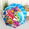 B-Baby Shark Print Automatic Umbrella, 8 Rib Iron Frame, Plastic Handle, Suitable for Outdoor Travel &Daily , Ideal Gift