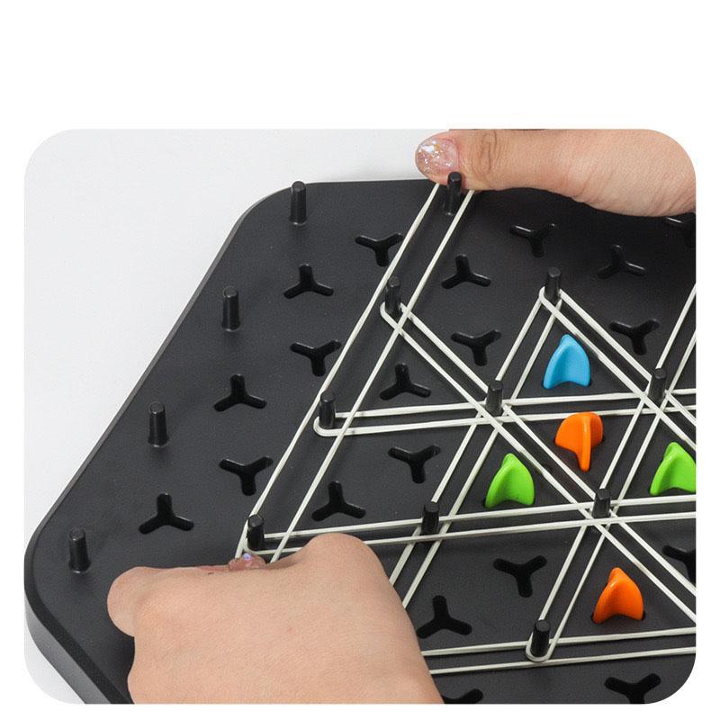 Chain Triangle Chess Game Geometric Chess Board Game Funny Family Party Triggle Rubber Band Game Parent-child Interactive Games