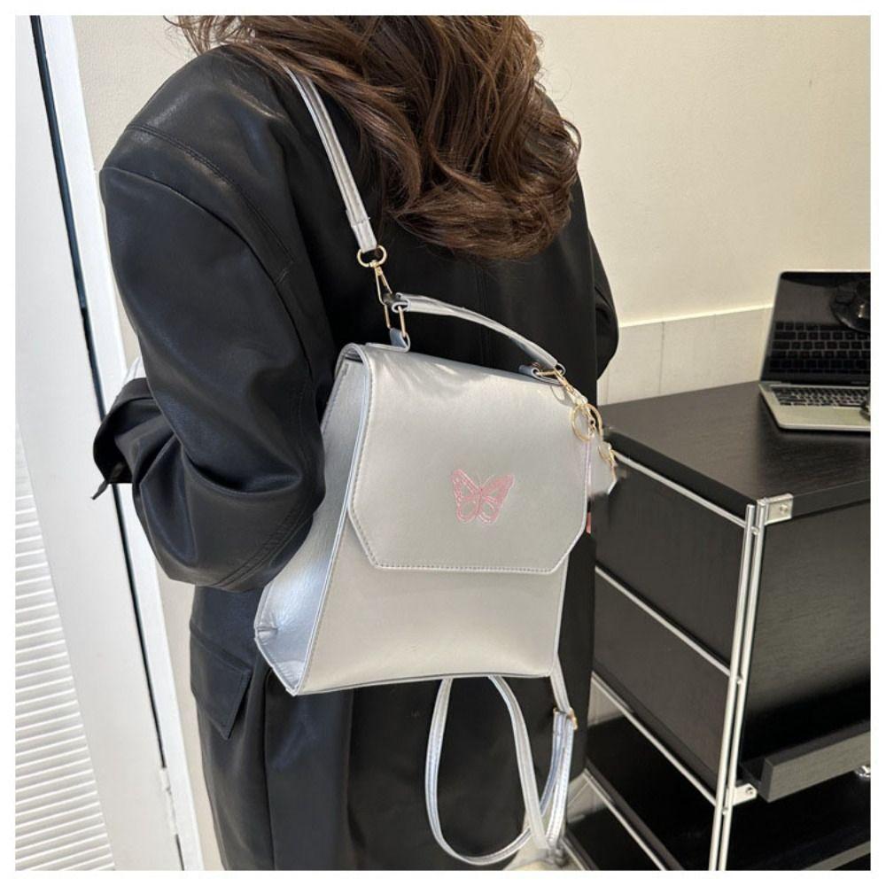 

Рюкзак с вышивкой-бабочкой из искусственной кожи, студенческая сумка, модные повседневные сумки для женщин