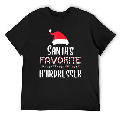 Santas Favorite Hairdresser Pajamas Xmas Hairdresser Costume T-Shirt Essential T Shirt for a Boy Funny T Shirts Men
