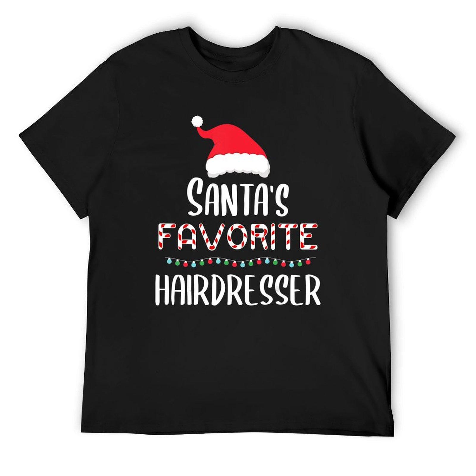 

Пижама Любимого Парикмахера Санты Рождественский Костюм Парикмахера Футболка базовая футболка для мальчика смешные футболки для мужчин 4XL