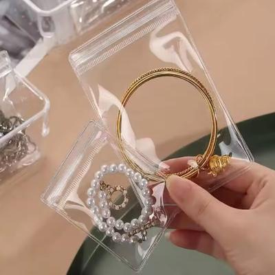 50/100/200pcs-Transparent PVC Jewelry Pouches Zip Storage Bag for Earring Necklace Jewelry Anti-Oxidation Display Packaging Bags
