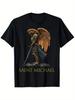 Saint Michael the Archangel Pattern100 Cotton Summer  Oneck Short Sleeve Oneck Printed Tshirt