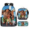 Moana Printed Backpack Large Capacity Sports Backpack Primary And Secondary School School Bag Three-Piece Set