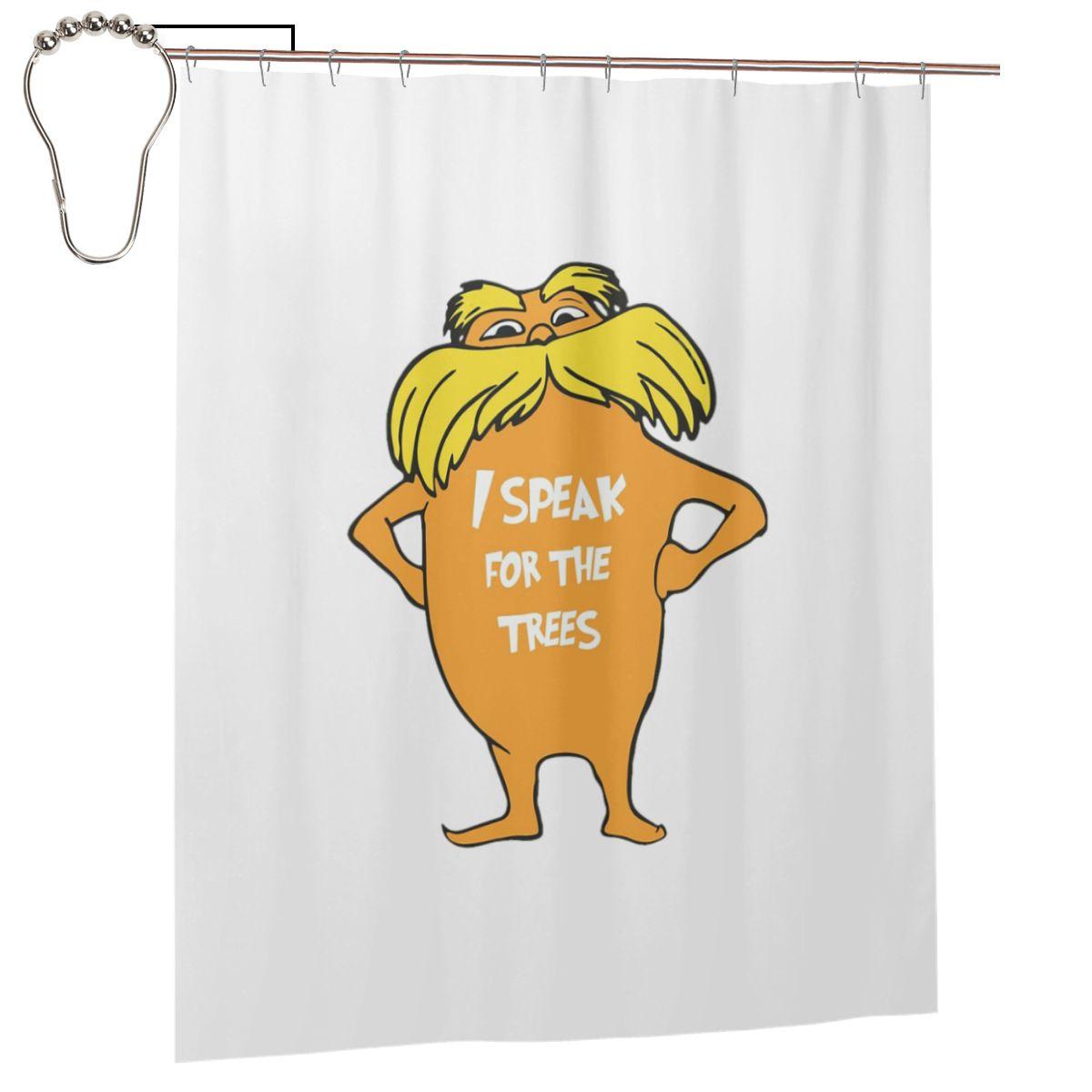 Lorax I Speak For The Trees So Cute Shower Curtain Bathroom Polyester Waterproof Bath Curtains With Hooks W60H190(CM)-1 Pcs