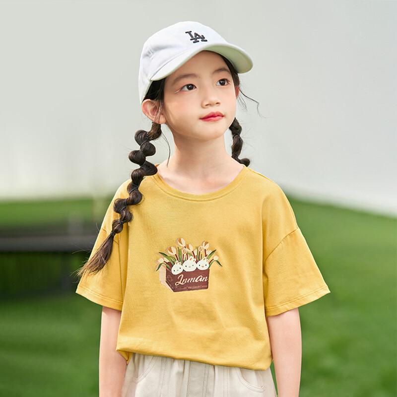 Xiaoyinman Girls  Summer Short-Sleeve T-Shirt 170