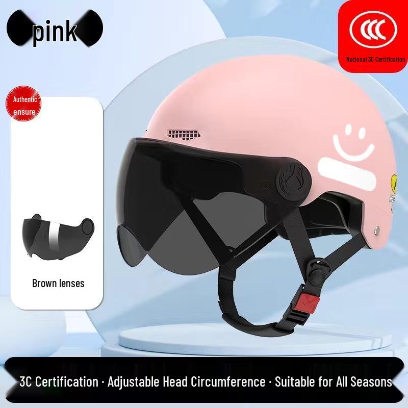 3C Certified Women's Electric Scooter Helmet, Breathable, Sun-Protection, All-Season Half Helmet for Motorcycle Riding.