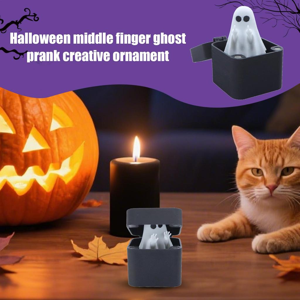 Small Ghost Figurine Ghost Scare Gag Box Spooky Small Gag Favors Figurines For Mantel Bookshelf Dining Table Party Halloween