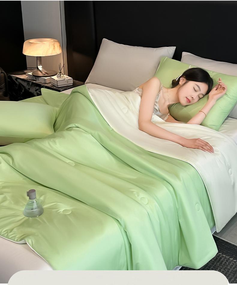 A-class Soybean Fiber Summer Cool Blanket Machine Washable Single Person Cool Feeling Silk Thin Blanket Double Ice Silk Summer Blanket Core