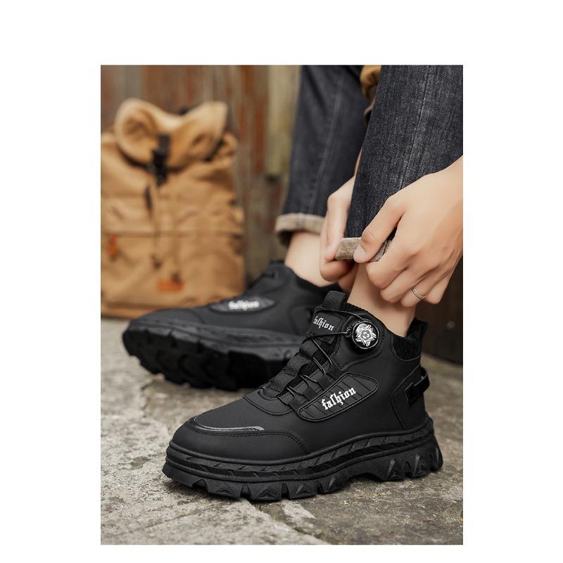 Men S Retro British Style Thick Sole High Top Work Martin Boots