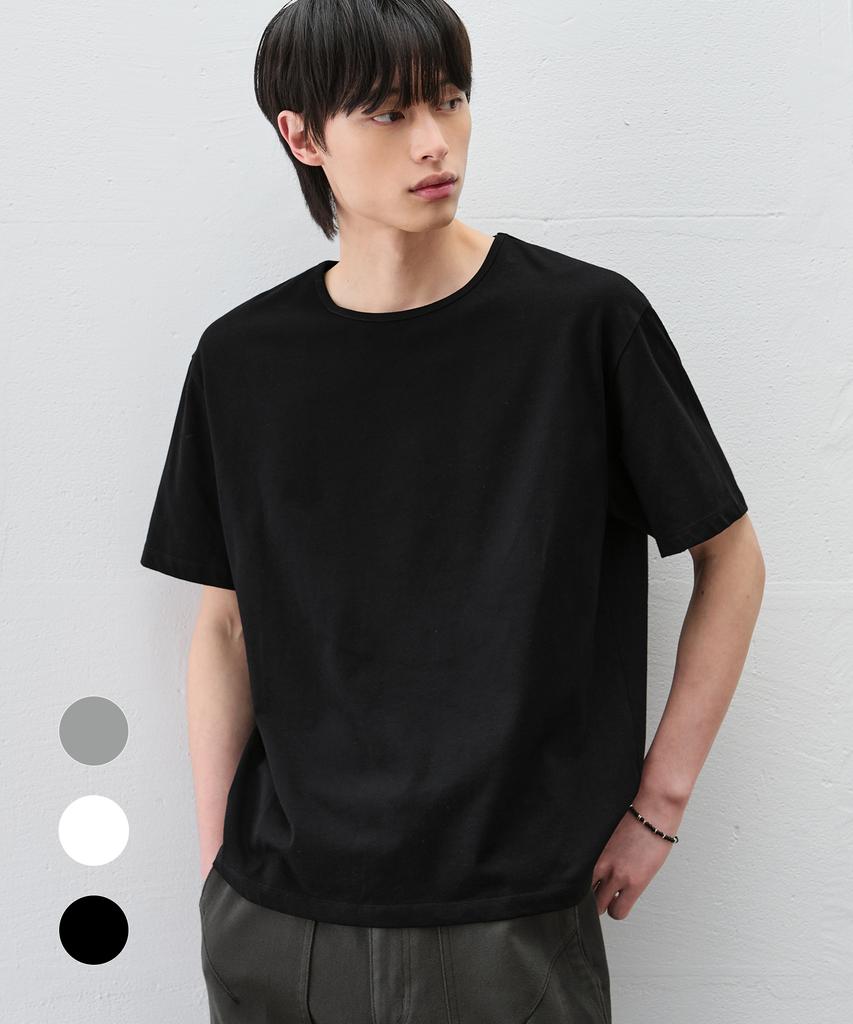 DRAW FIT Minimal Crew Neck Half T-Shirt [3 Colors]