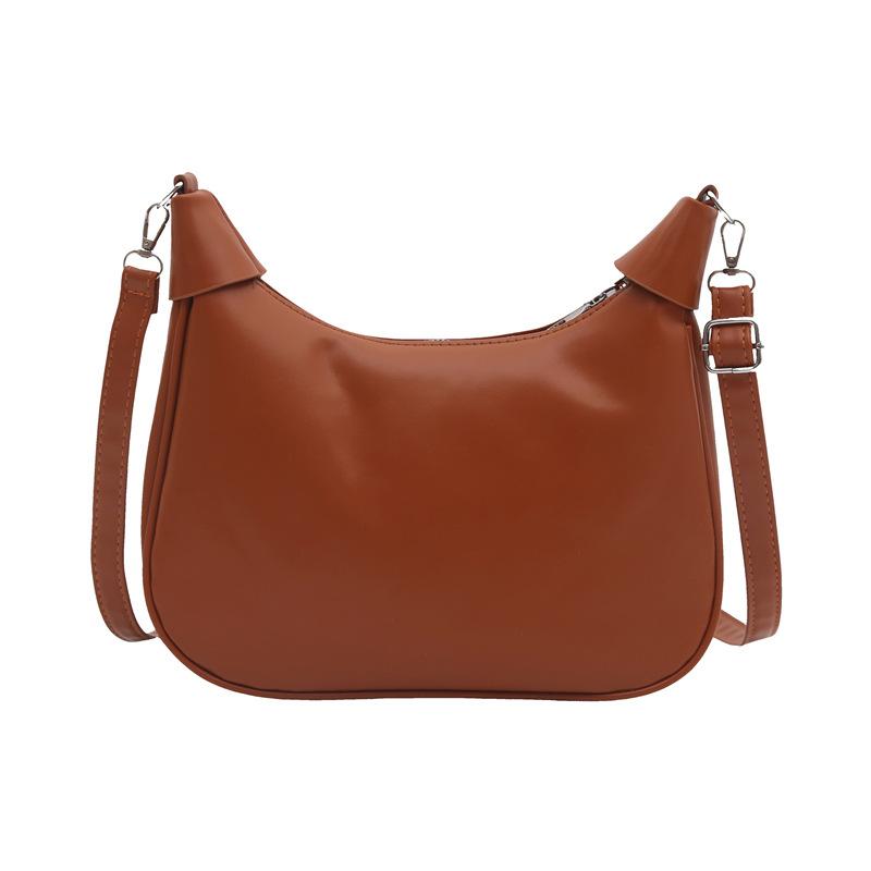 New Popular Versatile Underarm Bag Oil Wax Leather Trend Ins Shoulder Messenger Bag Autumn and Winter New Korean Women's Bag