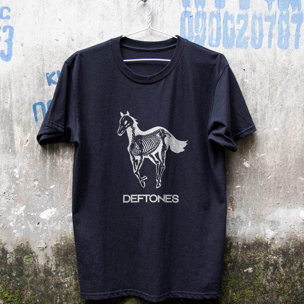 Deftones White Pony Череп Унисекс Черная Футболка Размер S-5XL Унисекс Футболка XXL