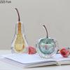 Transparente Blasenäpfel/Birnen Glasstatue Schreibtischdekoration Ornamente Kreative Handwerkskunst Obstskulptur Raum Ästhetische Dekoration