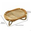 Cooling Cat Bed Breathable Cot Wooden Frame Woven Pet Lounger for Cats, Summer, Indoor