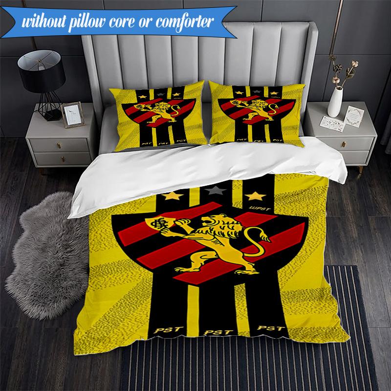 Football Club Emblem lion 3pcs K-pop music group Bedding set,Ideal for Bedroom, Dormitory,Including Duvet Cover And 2pcs Pillowcases,Fan gifts