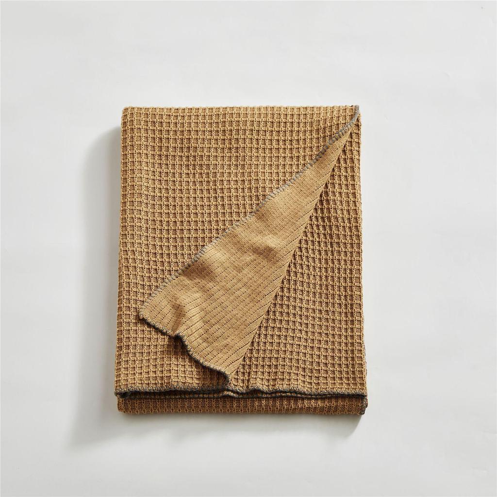 Ruijing Nordic Waffle Knit Throw Blanket for Sofa or Office