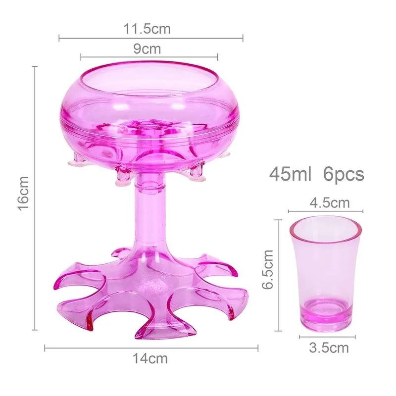 6-Shot Glass Dispenser Holder Wine Whisky Beer Rack Bar Accessory Drinking Party Games Tools