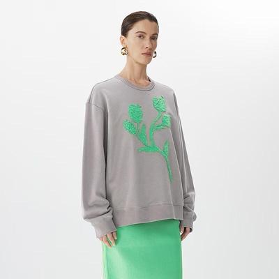 Women's 2025 Spring Floral Print Loose-Fit Sweatshirt