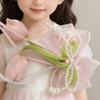 Chiffon Bowknot Chiffon Tulip Hair Clips Floral Pearl Floral Hair Clips Pastel Sweet Flower Bow Hairpin Girl Hair Accessories