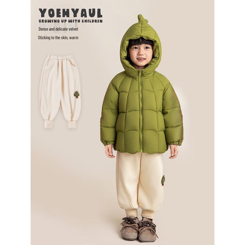 YouYou Boys' Winter Fleece-Lined Tree Doll Sweatpants