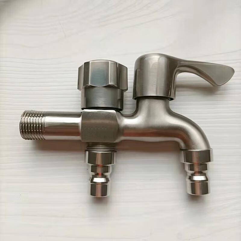 Honggong 304 Stainless Steel One-in Two-out Faucet