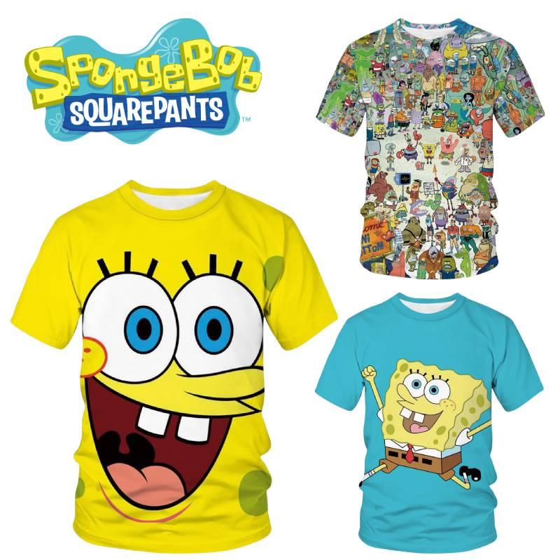 Cute 3d Spongebob Squarepants Cartoon T-shirt For Boys And Girls