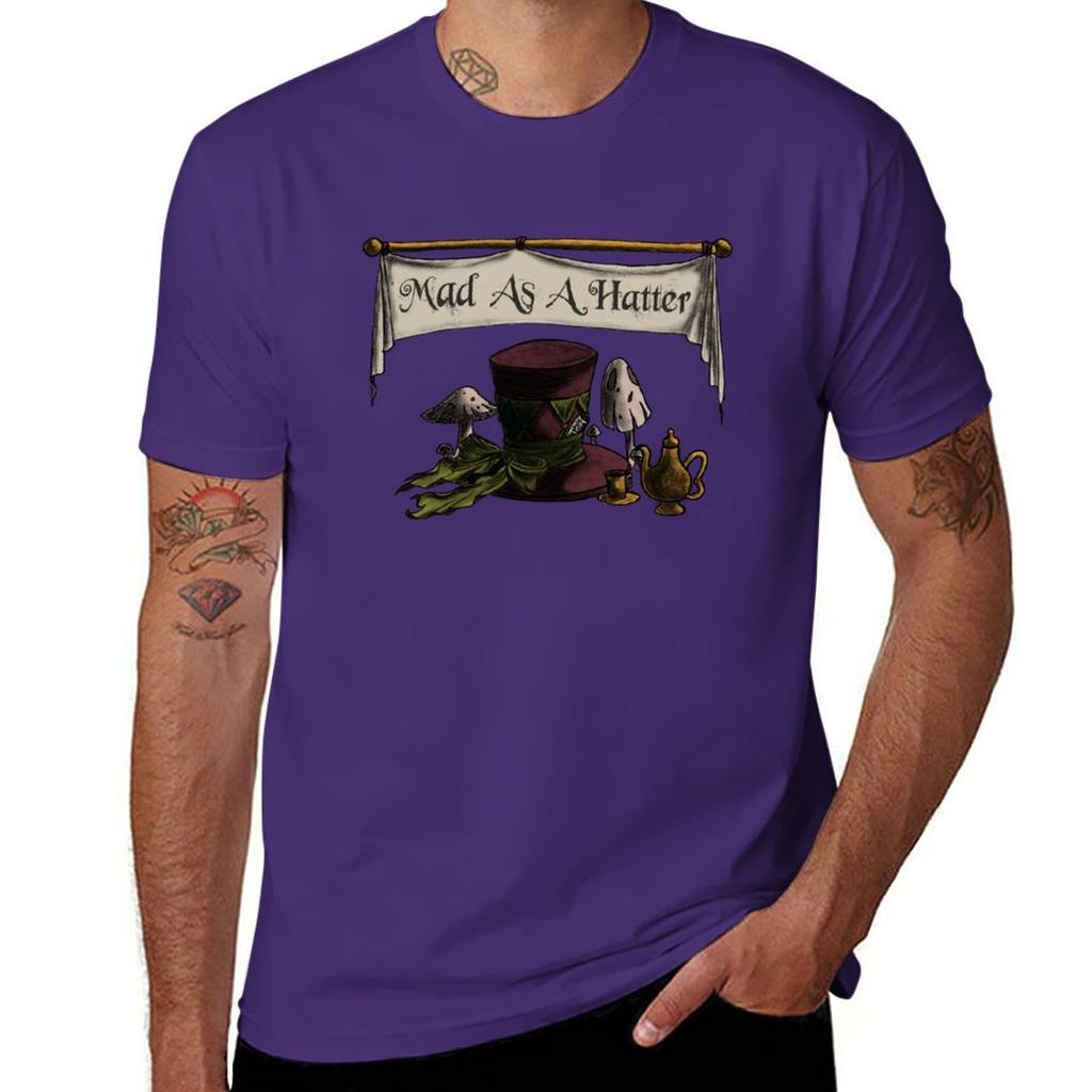 Mad As A Hatter TShirt Quick Drying Plain Shirts Graphic Tees Clothes for Men