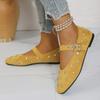 Fashion Super Soft Rhinestone Strap Mary Jane Single Shoes Spring and Summer New Flat Gentle Temperament Versatile Flat Shoes
