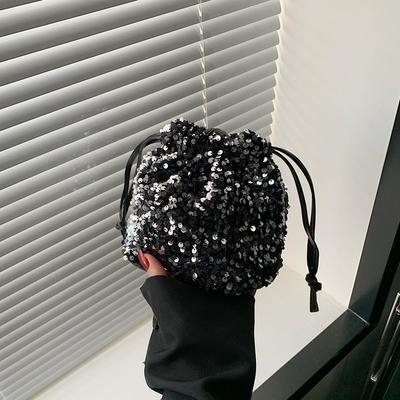2025 New Temperament Fashion Design Single Shoulder Crossbody Foreign Style Sequined Lucky Bag Draw with Underarm Texture Crossbody Bag