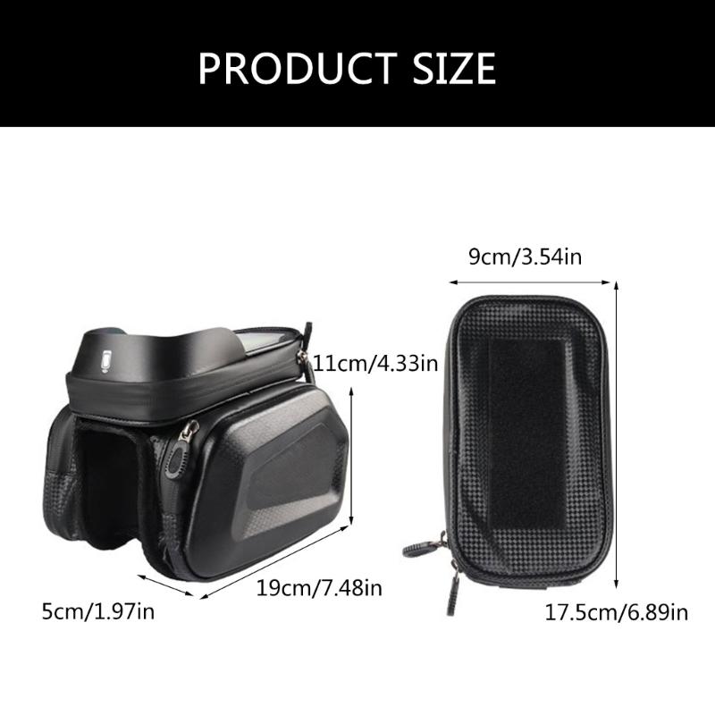 Bicycles Phone Mount Holder Handlebars Bag Bicycles Front Top Tube Panniers Bag Large Capacity Bicycles Front Frame Bag
