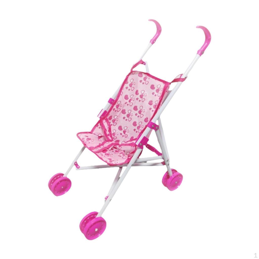 Doll Child Cart Mini Pram Gift Party Favors Realistic Miniature Push Toy for Little Girls Kids