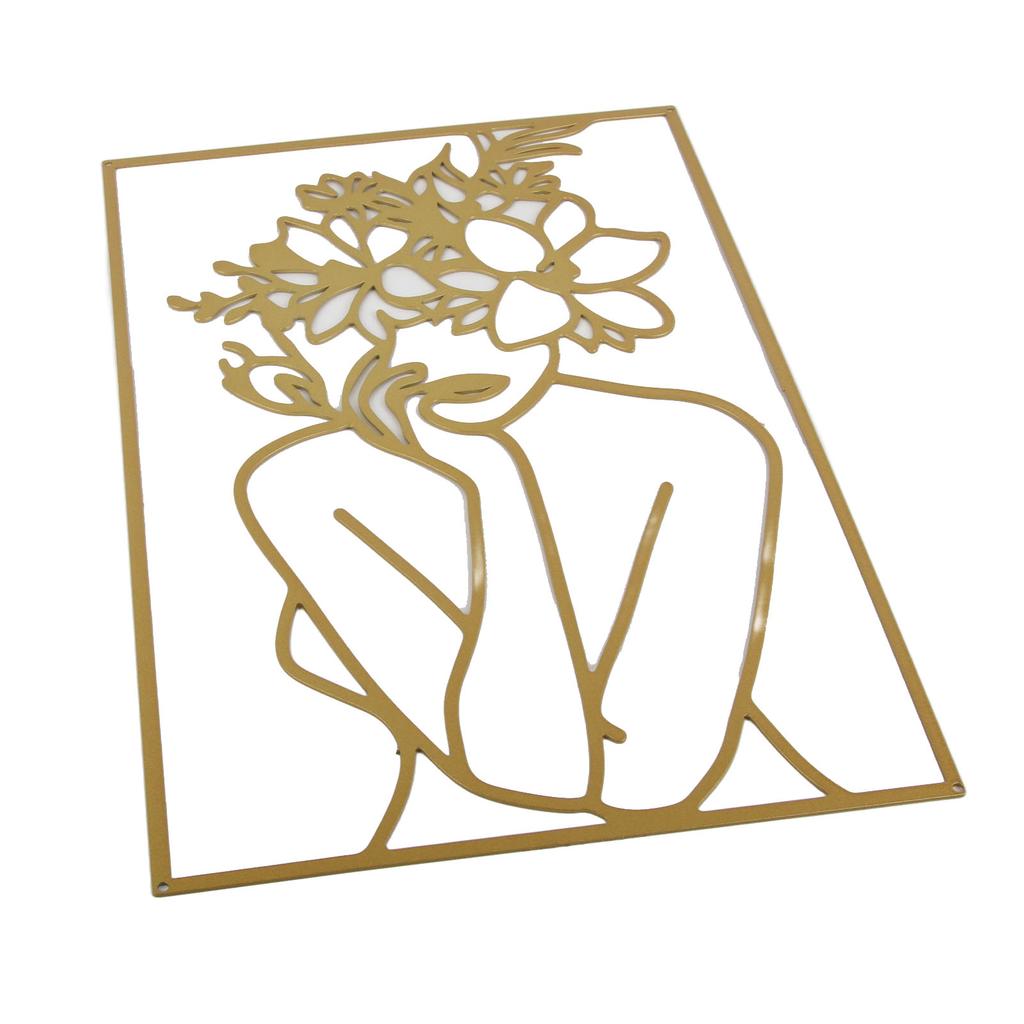 Single Line Art Wall Decor Iron Minimalist Female Line Drawing Home Hanging Wall Decor for Bedroom