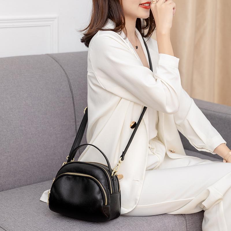 Neue Frühling- und Sommer-Mehrschichtige Einfache und Modische Kleine Tasche Dreischichtige Weiche Leder Litschi-Muster Ein-Schulter Umhängetasche Damentasche