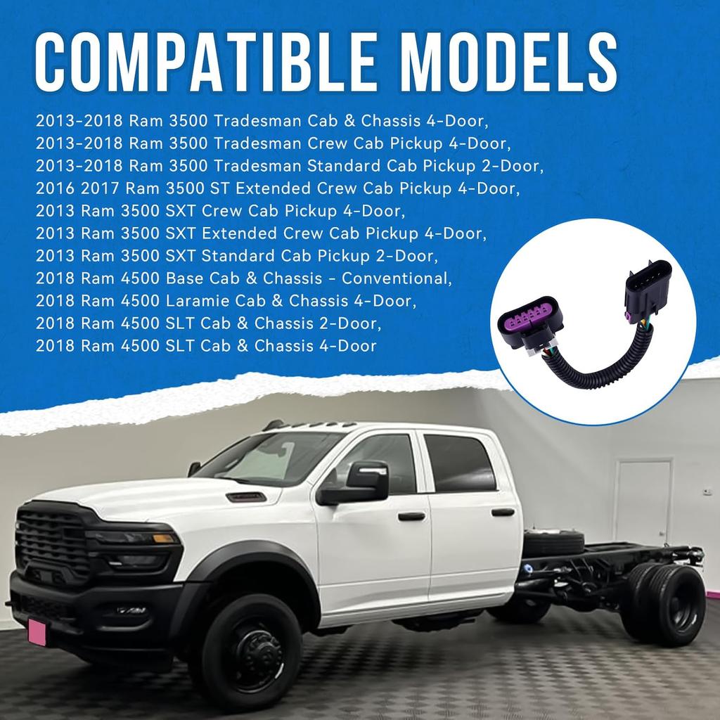1Pcs Cooling Fan Clutch Harness Wiring Connector Compatible with 2013 2014 2015 2016 2017 2018 Ram 2500 3500 4500 5500 Diesel 6.7L, Fits for Diesel
