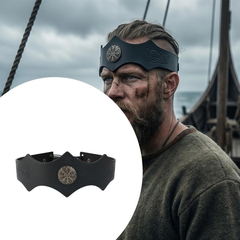 Medieval Costume Headwear Knight Headband with Embossed Pattern for Theme Party Dressingup Halloween Party Headpiece