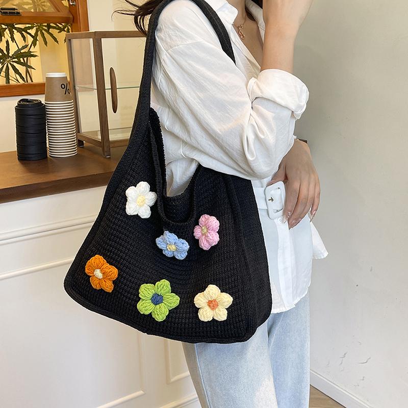 Fabric Flowers Hollow Out Shoulder Bags Summer Holidays Casual Women's Bags Sale 2026 New Exquisite Versatile Crossbody Bags