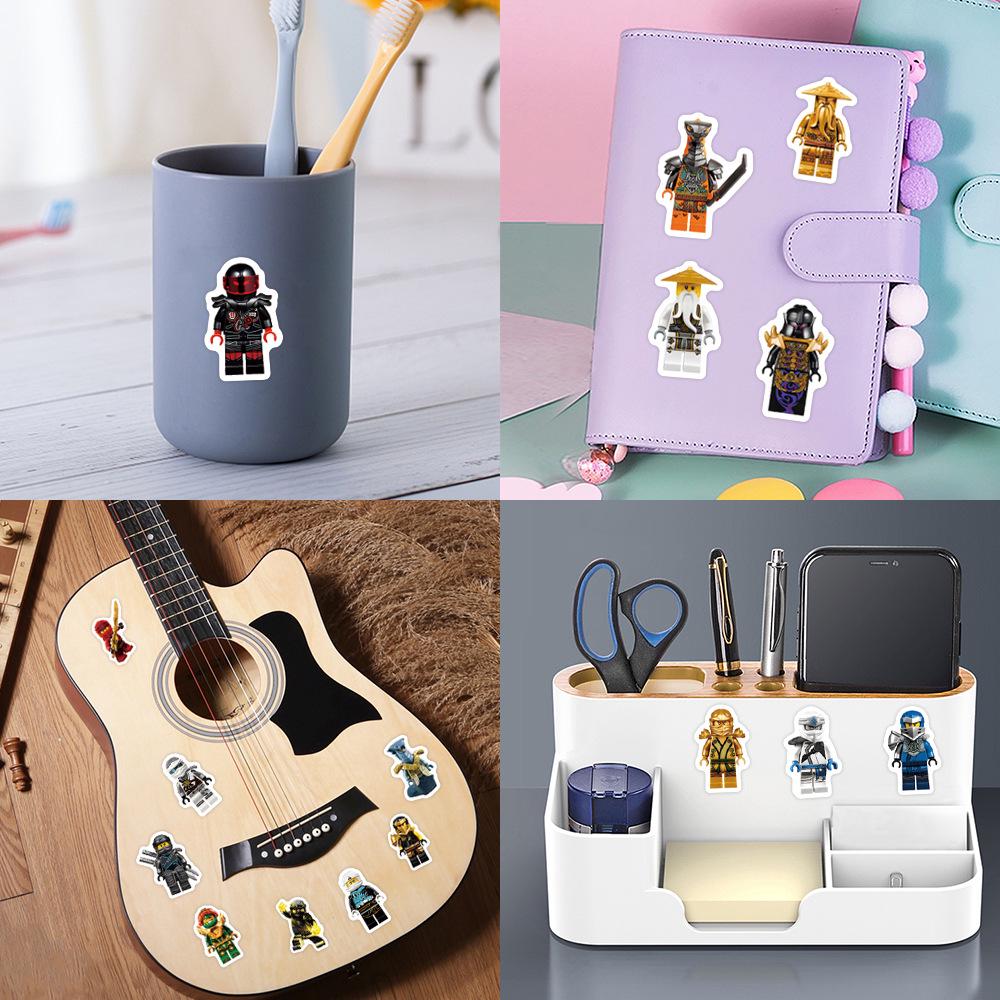 105 Sheets Waterproof Ninja Lego Cartoon Stickers for Skateboards, Notebooks, and Water Cups