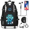 USB Charging Backpack for Students Teens Travel Casual Daypack Laptop Waterproof School Bag Six Seven
